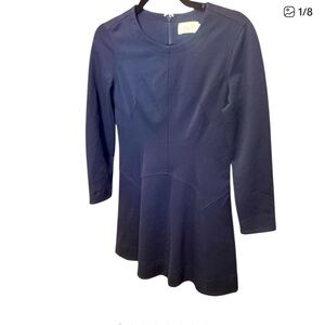 Eliza J Blue Long Sleeve Fit & Flare Dress 8P